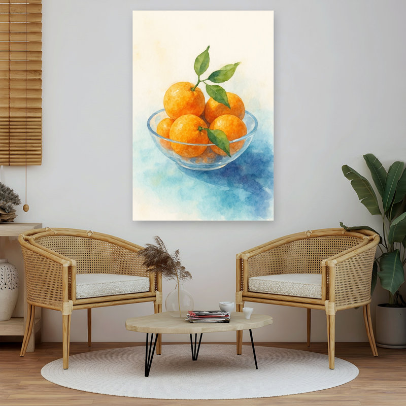 Aquarelle, agrumes, nature morte, abstrait, paysage contemporain de fruits, reproduction d'art mural, 60" H x 40" W