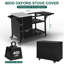 Support de barbecue extérieur pour Big Green Egg et Kamado Joe Jr, plateau de table en acier inoxydable avec tablette de préparation simple face, rangement robuste, capacité de charge de 400 lb, livré avec housse anti-poussière, assemblage facile et portable