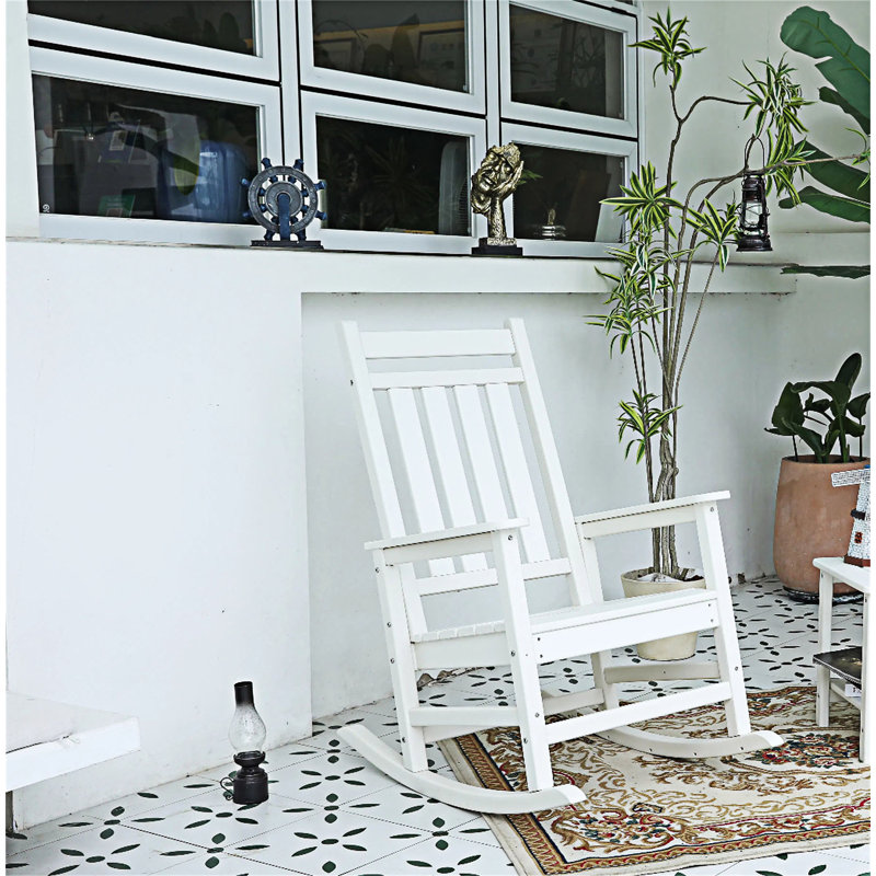 3-Piece Rocking Chair Set, White