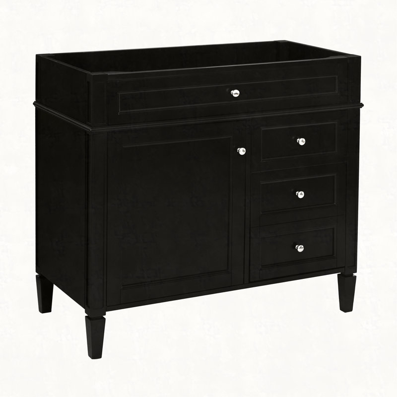 Meuble-lavabo de 36 po sans lavabo supérieur, armoire de rangement moderne avec 2 tiroirs et un tiroir rabattable, structure en bois massif