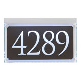 Metallic Crystal LED Lighted Trajan Engraved 1-Line Address Sign