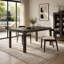 Table de salle à manger rectangulaire TREXM avec dessus de style parquet, coins arrondis, pieds incurvés et pieds ajustables (Espresso)-1503382412