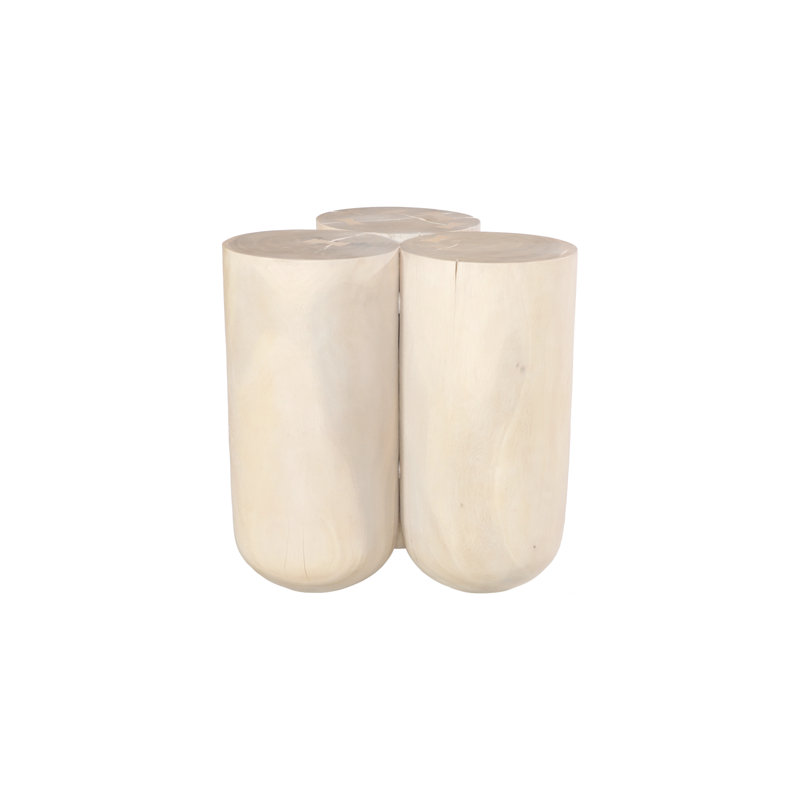 Triflora Side Table, Bleached, Large, 23" H x 22" W x 22" D