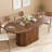 55.11"-70.86" Extendable Dining Table, With Striped Legs For Living Room & Kitchen-487664037