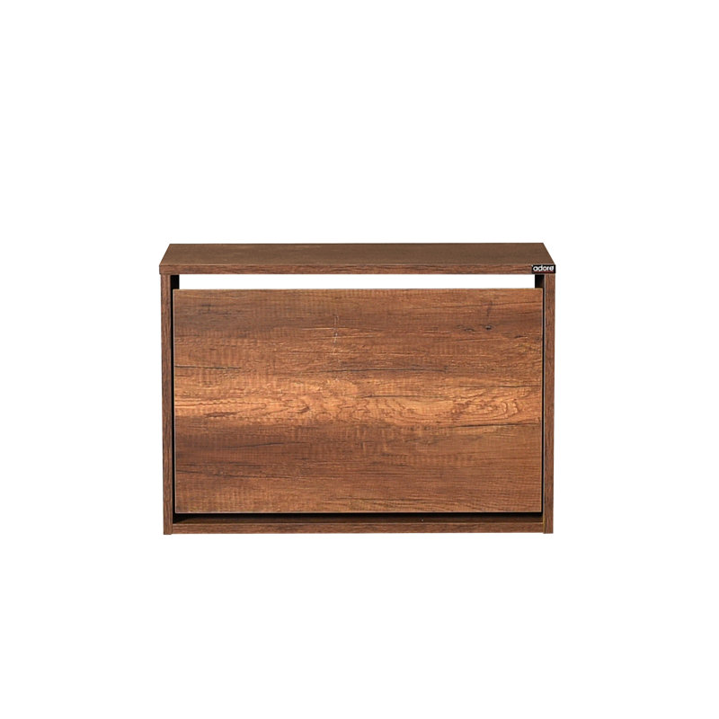 Stylish Shoe Cabinet in Oslo Walnut, 23.6 x 16.5 x 11.8 inches | 100% Melamine Coated Particle Board, Thickness: 0.6 inches | Wall-Mountable Design with Numerous Shelves | Perfect for Modern Entryways & Hallways