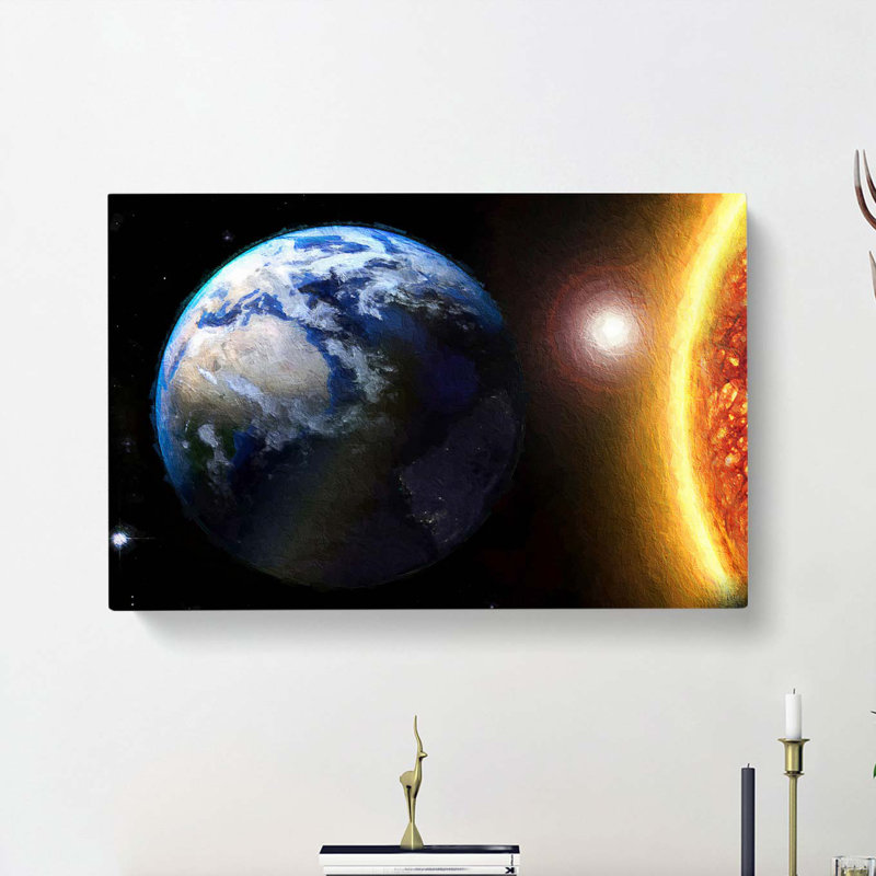 The Sun And Earth - Wrapped Canvas, 50cm H x 76cm W x 3cm D