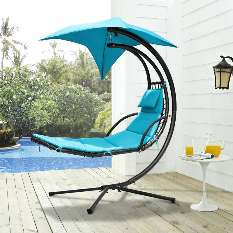 Chaise longue avec support Esme, bleu