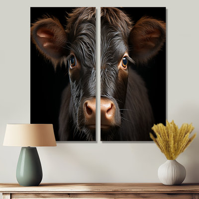 Portrait de vache - ensemble de 2 décorations murales modernes