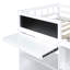 Lit mezzanine simple avec bureau à roulettes, tablette et tiroirs - blanc