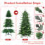 Arbre de Noël 5 pi en PVC vert + PE avec 1488 pointes - Arbre à charnières plein et luxuriant avec support en métal, assemblage facile, conception d'aiguille mixte réaliste-2141076638