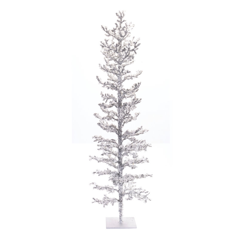 Brindille glacée ornée de bijoux, Argent, H 24 po x l 10 po x P 10 po