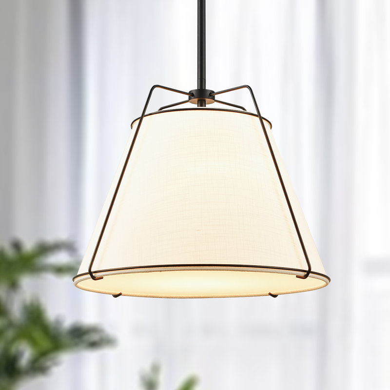 Bertan 15" Chandelier In Brushed Brass, Black