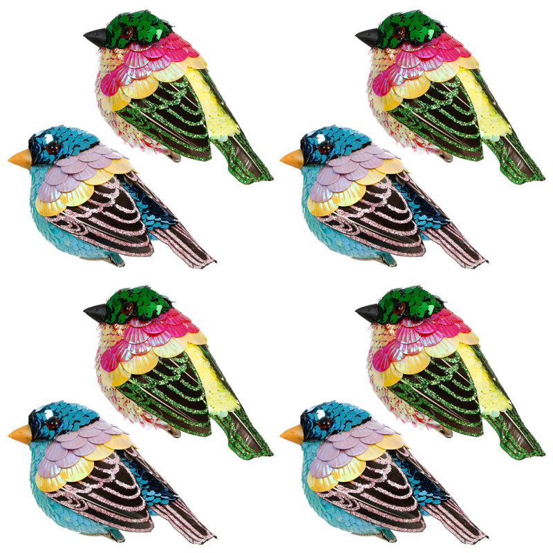 Sequined Bird, Small, 4 X 3 Inches