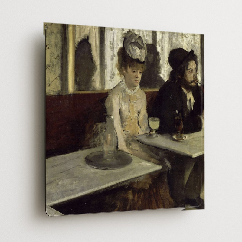 L'Absinthe (1876) — Tableau mural carré en métal, 8" H x 8" W