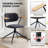 Modern Upholstered Swivel Chair With Solid Wood Arms And Metal Frame-1511689146