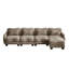 Canapé modulaire en L de 131,5 po à 4 places modulaire avec coussin et repose-pieds mobile Chenille-130915757