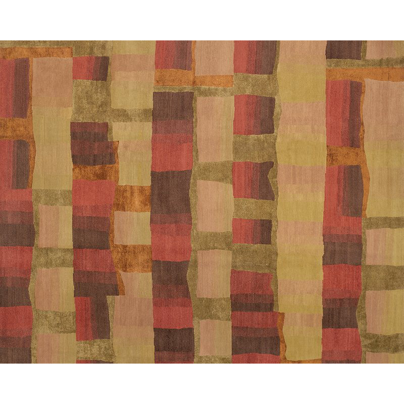 Eva H Hand Knotted Geometric Area Rug, Rectangle 9' x 12'