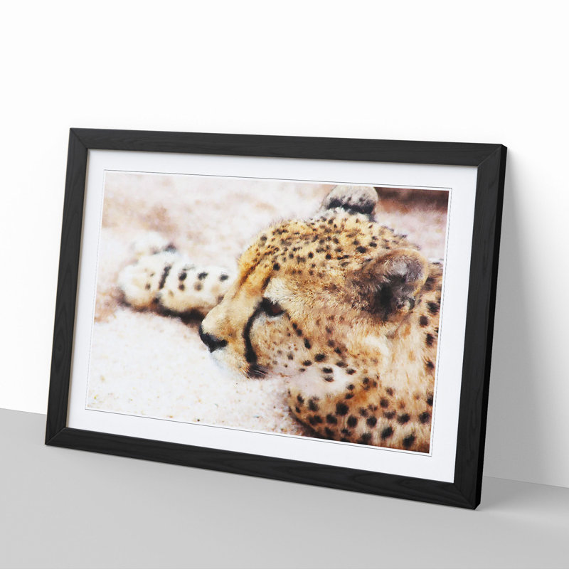 Cheetah Vol.1 - Framed Print, 27cm H x 36cm W x 2cm D, Black Framed