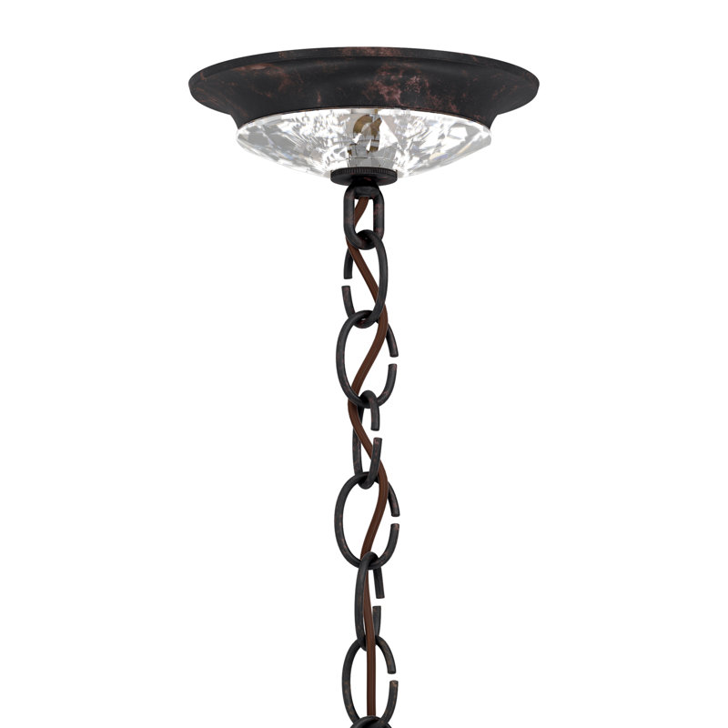 Vesca 6 - Light Chandelier, Ferro Black, Clear Heritage Crystal