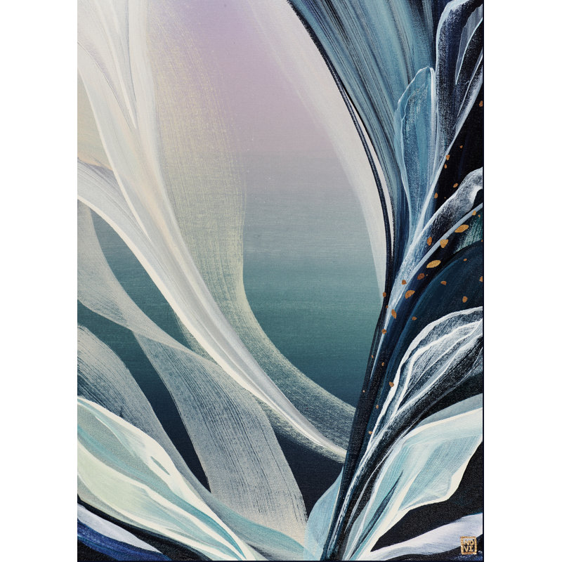 «Resonant Twilight» par Novi Lim - Peinture, H 32 po x l 24 po, Toile tendue