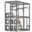 Cat Enclosure with Cozy Hiding Cubes and Three-Door Access for Multiple animal types