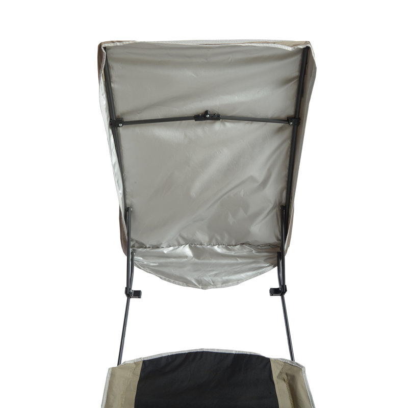 Graphite and Tan High Folding Camping Chair with Canopy