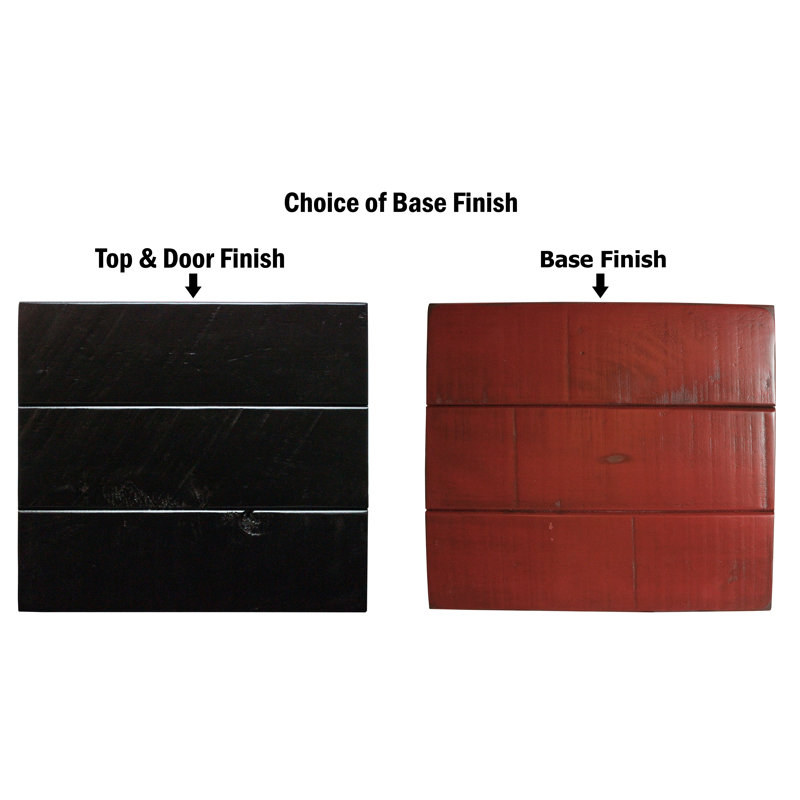 Hanspeter 74.5'' Kitchen Pantry, Antique Black/Rustic Red