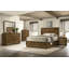 Mobilier de chambre à coucher style transitionnel 1 pièce avec 5 tiroirs en queue d'aronde et boutons en métal finition noyer