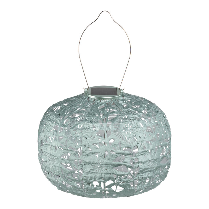 Sage and Coral Solar Powered Outdoor Lanterns with LED Lights