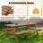 8 Person Picnic Table, Outdoor Camping Dining Table With 2 Built-In Benches-998953971