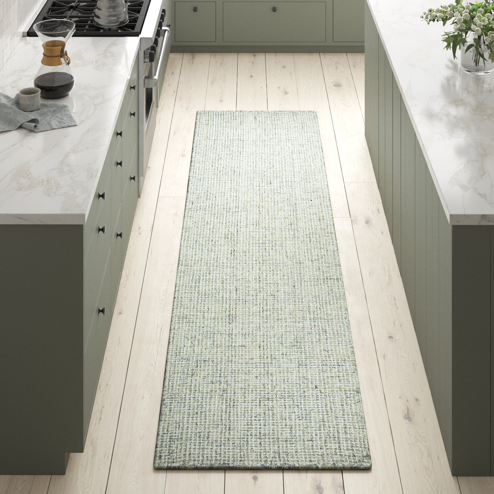 Britley Hand-Tufted Geometric Wool Rug, Runner 2'6" x 8'