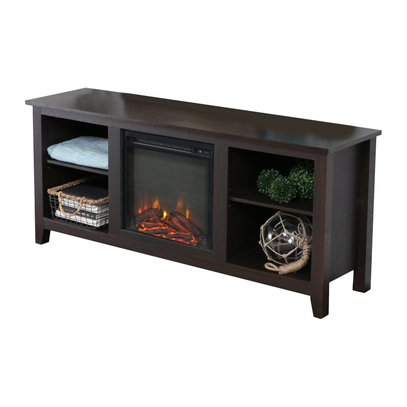 Broadus TV Stand for TVs up to 60" Fireplace, Espresso