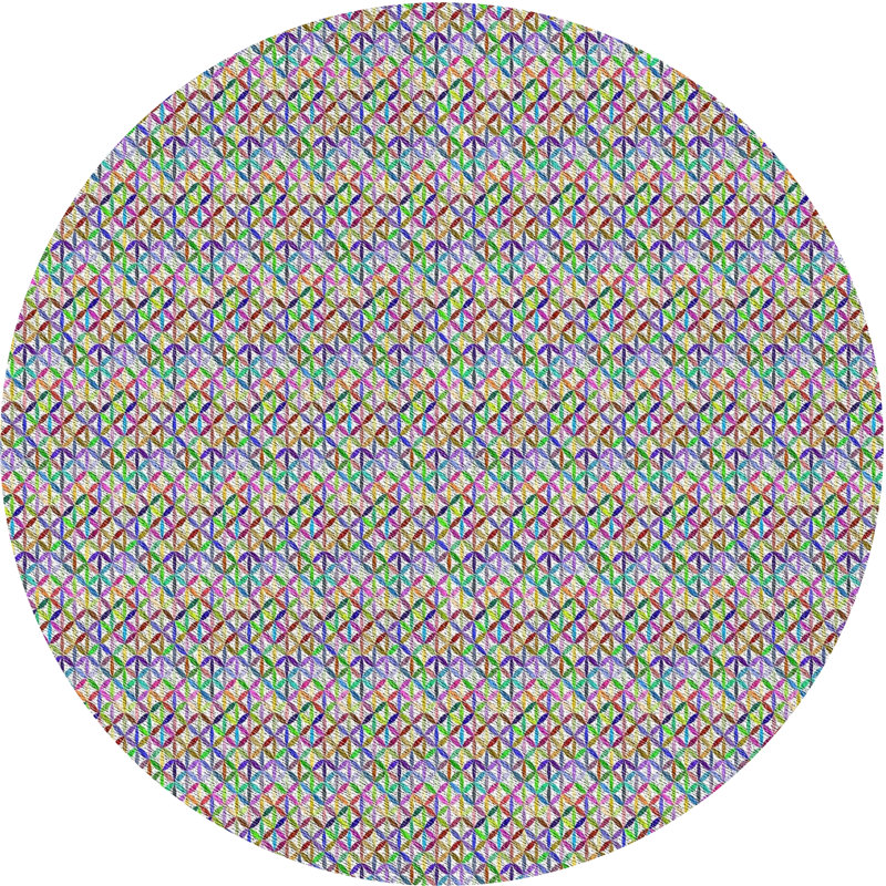 Tapis motif rose/gris/bleu Hitterdal, Rond 4 pi