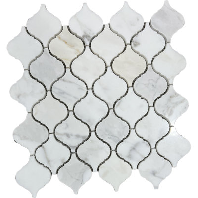 Polished Calacatta Lantern  Mosaic Tile 12"x12"