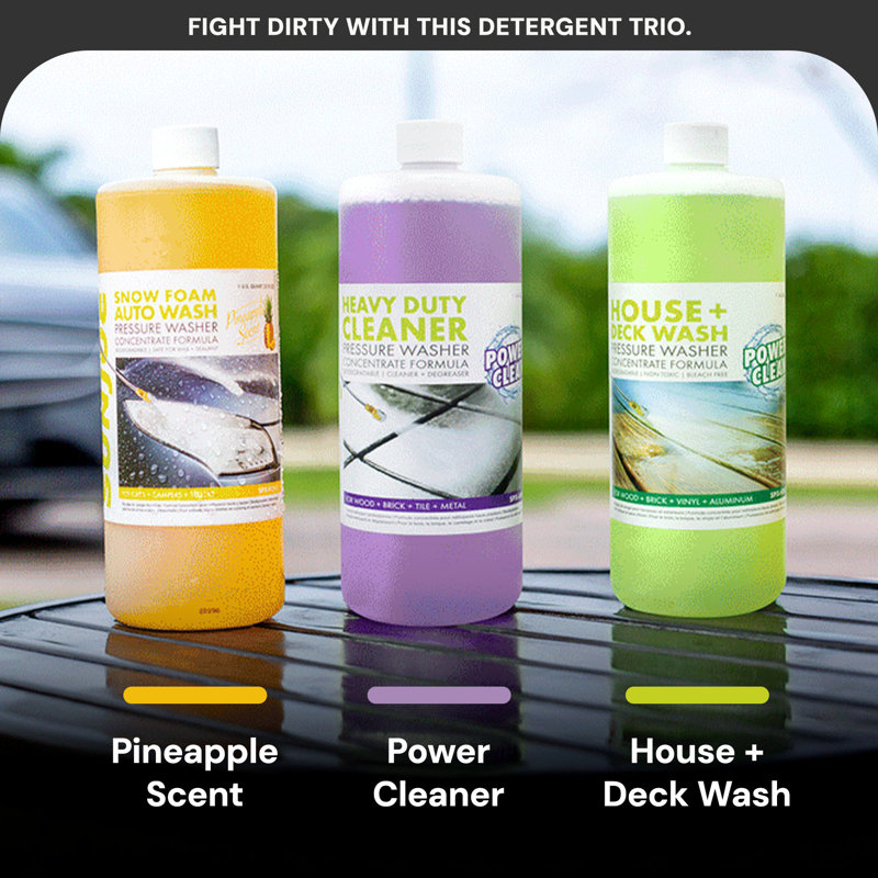 Sun Joe 3 Pack Pressure Washer Concentrate Formula, Biodegradable Detergent Trio