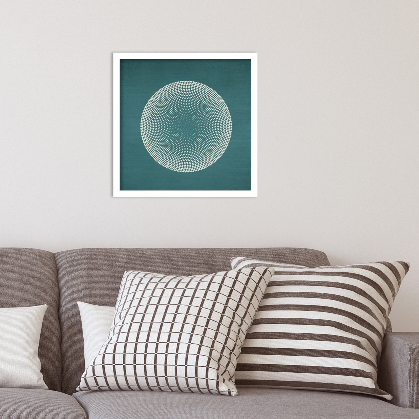 Circles Print by Incado, White, 17" H x 17" W x 1" D