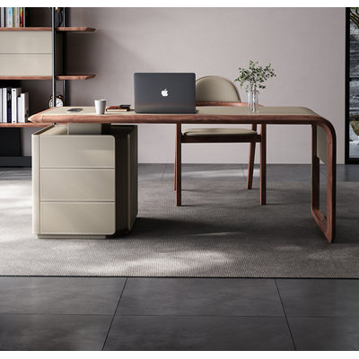 Bureau d'ordinateur italien avec cabinet d'appoint