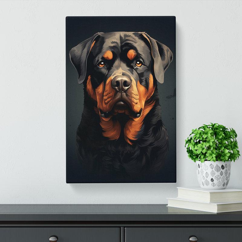 Rottweiler Minimalism - No Frame Print, 60cm H x 40cm W x 3cm D