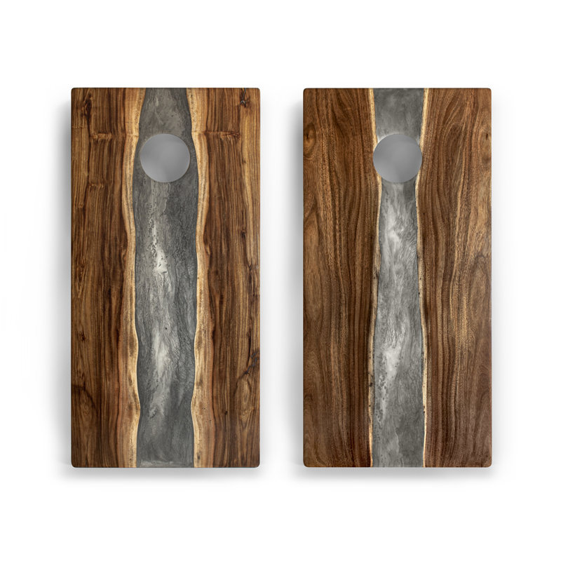 Planches de cornhole en bois époxy, H 48 po x l 24 po x P 3 po, Ardoise