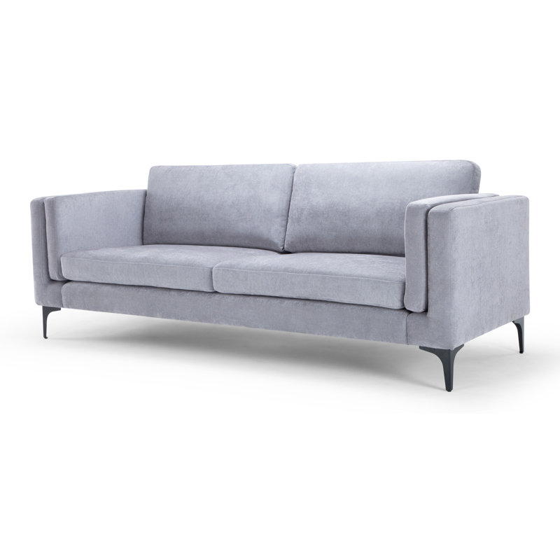 Canapé rembourré Troian, Noir, Chenille performance gris anthracite Lux