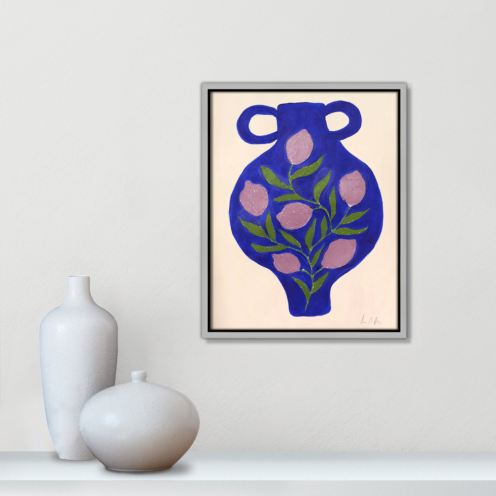 Vase No. 03 Print by Camilla Bergqvist, Silver, 15.5" H x 12.5" W