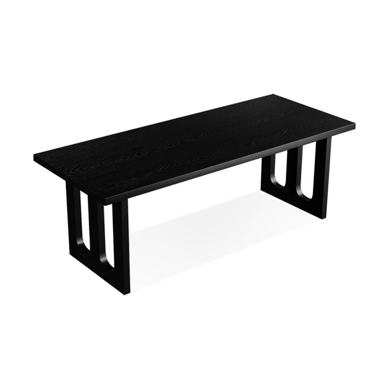 Bureaux rectangulaires noirs en bois massif, H 29,53 po x l 86,61 po x P 35,43 po