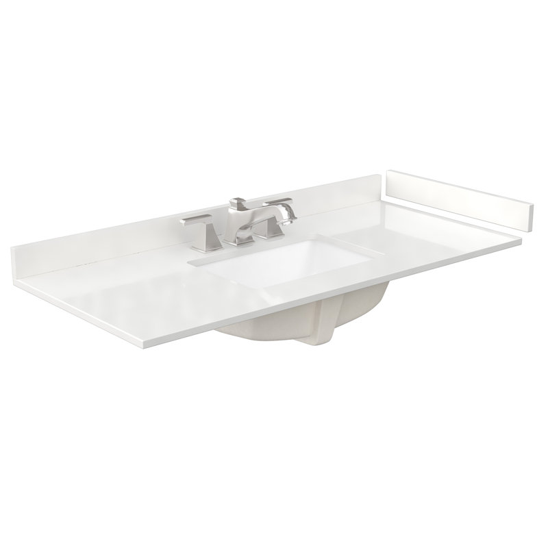 Daria 48'' W Vanity, White, Brushed Gold, White Quartz