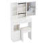 Table de coiffeuse 29,2 po avec tiroir à gauche avec tabouret rembourré, rangement multi-couches grande capacité, commode pratique-86034670