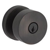 Contemporary Keyed Door Knob with Contemporary Round Rose