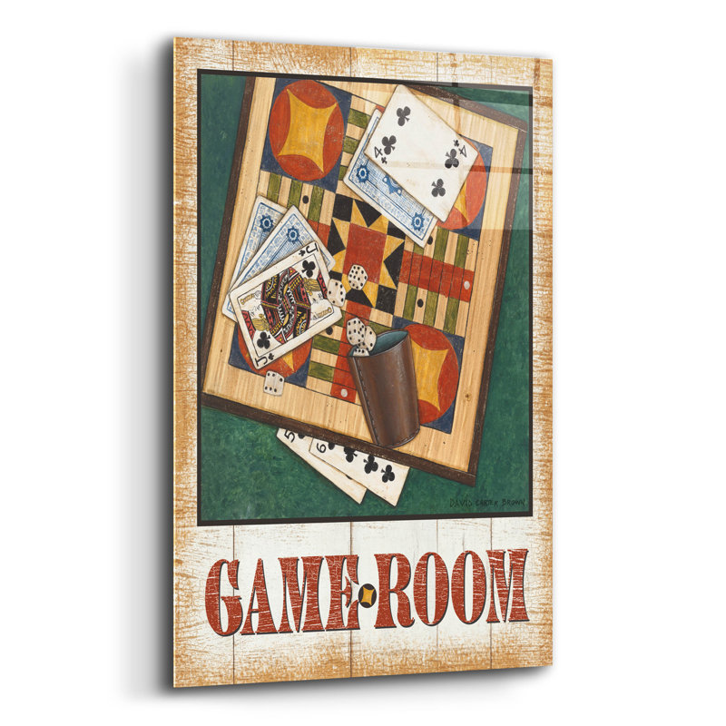«Game Room V2» par David Carter, art mural en verre acrylique brun, 16 po x 24 po, H 24 po x l 16 po x P 0,2 po