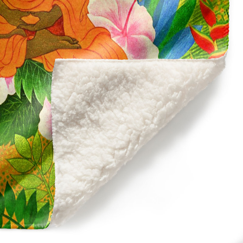 Couverture en sherpa Buddha In The Jungle, l 51 po x L 60 po