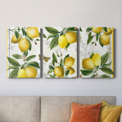 " Linen Lemons " 3 - Pieces