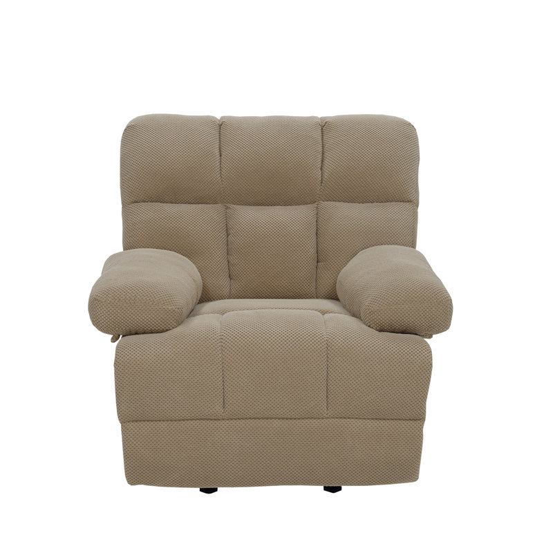 Fauteuil inclinable et berçant moderne Modern, Tissu chameau