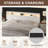 QUEEN Size White Headboard Only with Storage, LED Light, Storage Shelves, Power Outlets, USB Ports & Skirting Slot-1642048645-1642048650